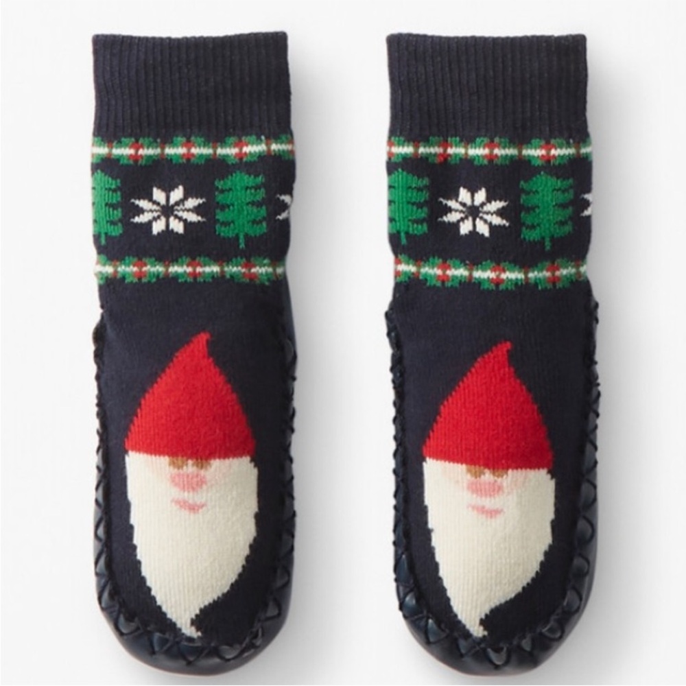 Hanna Andersson slipper socks Xmas Christmas Santa 7-9